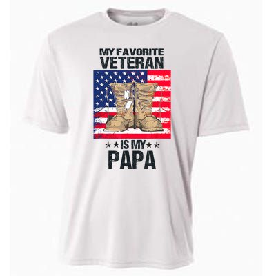 Father Veterans Day My Favorite Veteran Is My Papa For Kids Cooling Performance Crew T-Shirt