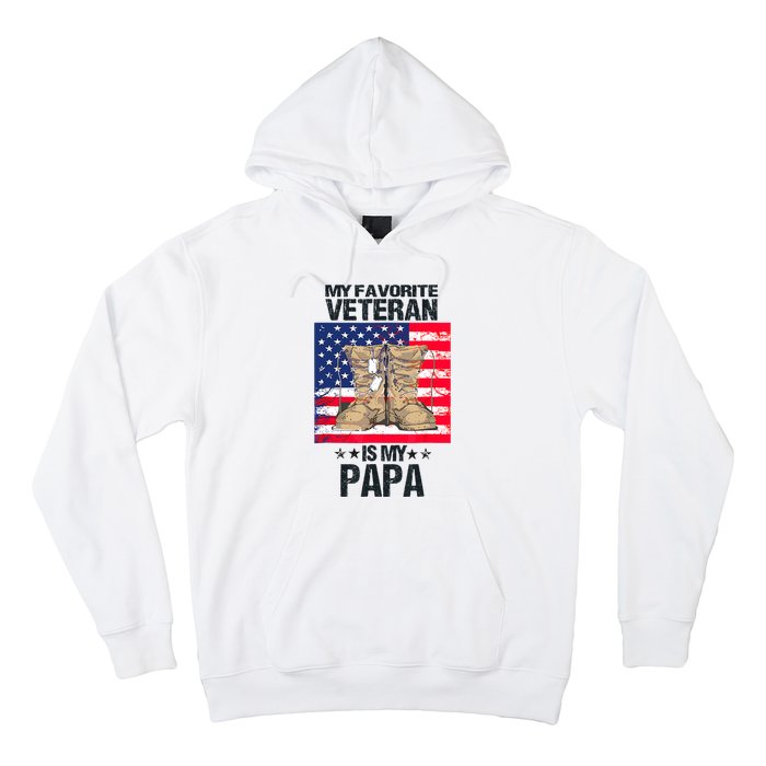 Father Veterans Day My Favorite Veteran Is My Papa For Kids Hoodie