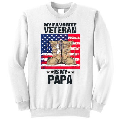 Father Veterans Day My Favorite Veteran Is My Papa For Kids Sweatshirt