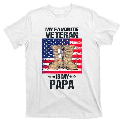 Father Veterans Day My Favorite Veteran Is My Papa For Kids T-Shirt