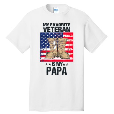 Father Veterans Day My Favorite Veteran Is My Papa For Kids Tall T-Shirt