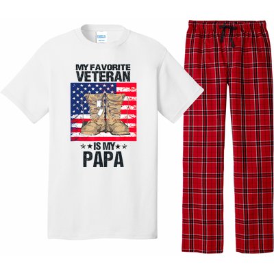 Father Veterans Day My Favorite Veteran Is My Papa For Kids Pajama Set