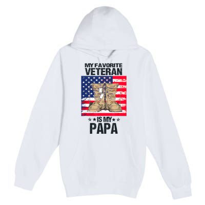 Father Veterans Day My Favorite Veteran Is My Papa For Kids Premium Pullover Hoodie