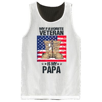 Father Veterans Day My Favorite Veteran Is My Papa For Kids Mesh Reversible Basketball Jersey Tank