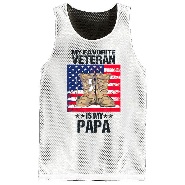 Father Veterans Day My Favorite Veteran Is My Papa For Kids Mesh Reversible Basketball Jersey Tank