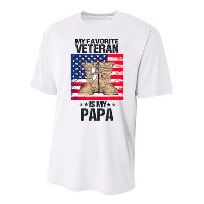 Father Veterans Day My Favorite Veteran Is My Papa For Kids Performance Sprint T-Shirt