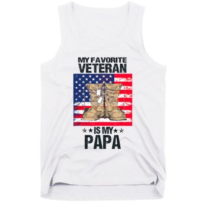 Father Veterans Day My Favorite Veteran Is My Papa For Kids Tank Top