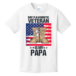 Father Veterans Day My Favorite Veteran Is My Papa For Kids Kids T-Shirt