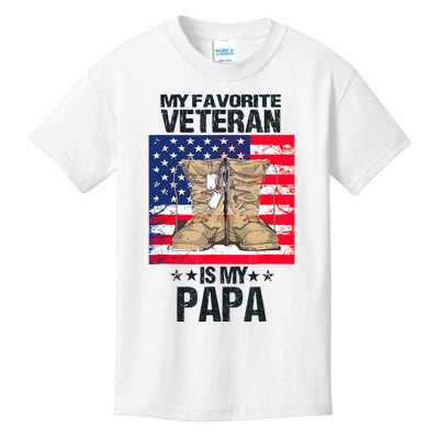 Father Veterans Day My Favorite Veteran Is My Papa For Kids Kids T-Shirt