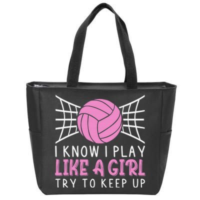 Funny Volleyball Design For  Ball Sports Athletes Zip Tote Bag