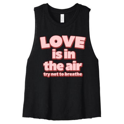 Funny Valentines Day Love Is In The Air Women's Racerback Cropped Tank