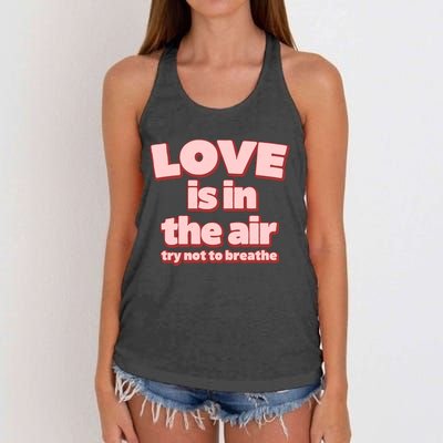 Funny Valentines Day Love Is In The Air Women's Knotted Racerback Tank