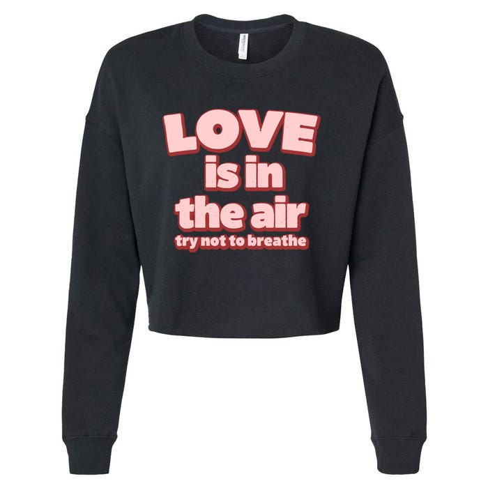 Funny Valentines Day Love Is In The Air Cropped Pullover Crew