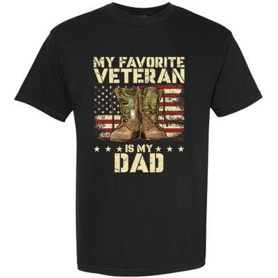 Father Veterans Day My Favorite Veteran Is My Dad For Kids Garment-Dyed Heavyweight T-Shirt