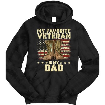 Father Veterans Day My Favorite Veteran Is My Dad For Kids Tie Dye Hoodie