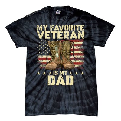 Father Veterans Day My Favorite Veteran Is My Dad For Kids Tie-Dye T-Shirt