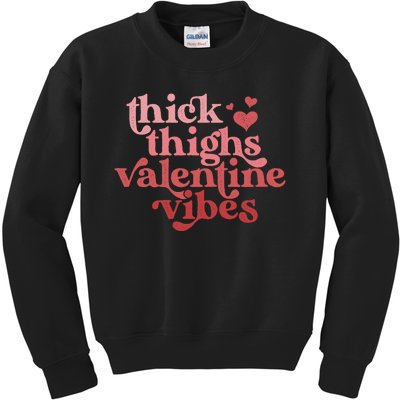 Funny Valentines Day Valentine Vibes Kids Sweatshirt