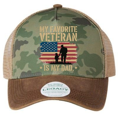 Father Veterans Day My Favorite Veteran Is My Dad Proud Legacy Tie Dye Trucker Hat