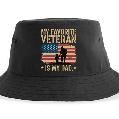 Father Veterans Day My Favorite Veteran Is My Dad Proud Sustainable Bucket Hat