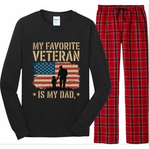 Father Veterans Day My Favorite Veteran Is My Dad Proud Long Sleeve Pajama Set