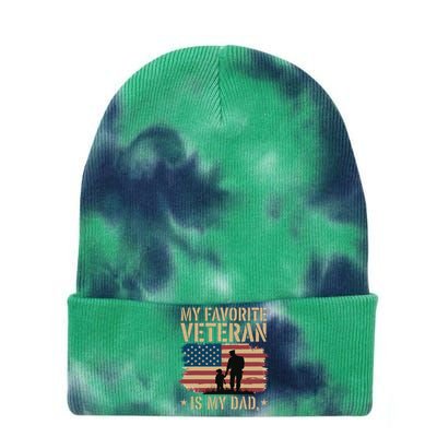 Father Veterans Day My Favorite Veteran Is My Dad Proud Tie Dye 12in Knit Beanie