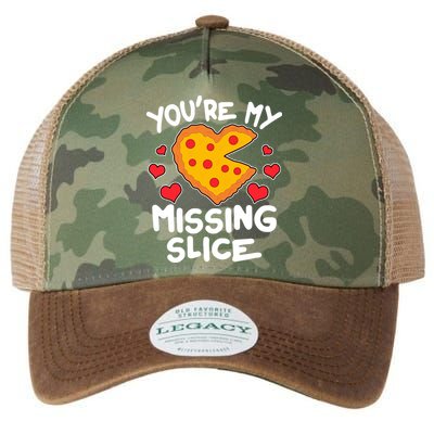 Funny Valentine's Day You're My Missing Slice Heart Pizza Legacy Tie Dye Trucker Hat