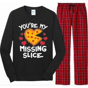 Funny Valentine's Day You're My Missing Slice Heart Pizza Long Sleeve Pajama Set