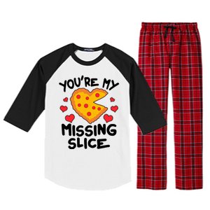 Funny Valentine's Day You're My Missing Slice Heart Pizza Raglan Sleeve Pajama Set