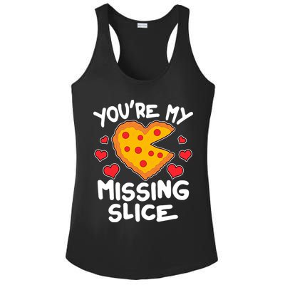 Funny Valentine's Day You're My Missing Slice Heart Pizza Ladies PosiCharge Competitor Racerback Tank