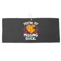 Funny Valentine's Day You're My Missing Slice Heart Pizza Large Microfiber Waffle Golf Towel