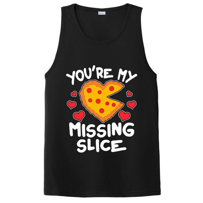 Funny Valentine's Day You're My Missing Slice Heart Pizza PosiCharge Competitor Tank