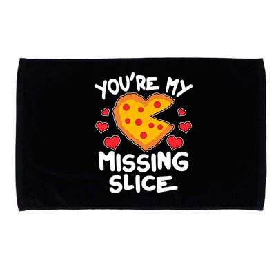 Funny Valentine's Day You're My Missing Slice Heart Pizza Microfiber Hand Towel