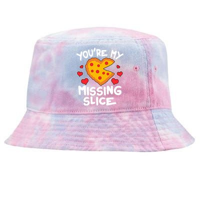 Funny Valentine's Day You're My Missing Slice Heart Pizza Tie-Dyed Bucket Hat