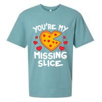 Funny Valentine's Day You're My Missing Slice Heart Pizza Sueded Cloud Jersey T-Shirt