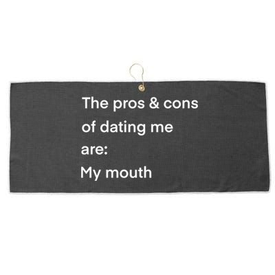 Funny Valentines Day Pros And Cons Of Dating Me Funny Gift Large Microfiber Waffle Golf Towel