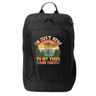 Funny Vintage Disc Golf I'm Just Here To Hit Trees And Curse City Backpack