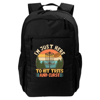 Funny Vintage Disc Golf I'm Just Here To Hit Trees And Curse Backpack