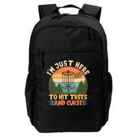Funny Vintage Disc Golf I'm Just Here To Hit Trees And Curse Backpack