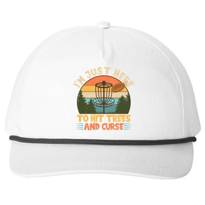 Funny Vintage Disc Golf I'm Just Here To Hit Trees And Curse Snapback Five-Panel Rope Hat