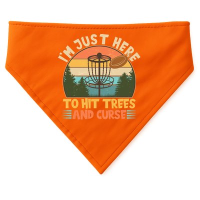Funny Vintage Disc Golf I'm Just Here To Hit Trees And Curse USA-Made Doggie Bandana