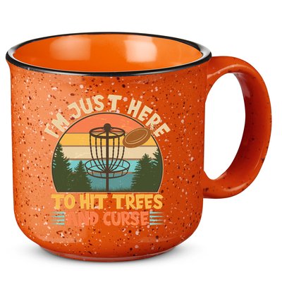 Funny Vintage Disc Golf I'm Just Here To Hit Trees And Curse 15oz Campfire Ceramic Mug