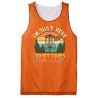 Funny Vintage Disc Golf I'm Just Here To Hit Trees And Curse Mesh Reversible Basketball Jersey Tank