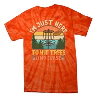 Funny Vintage Disc Golf I'm Just Here To Hit Trees And Curse Tie-Dye T-Shirt