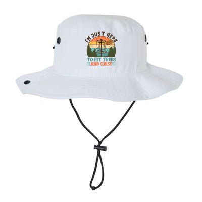 Funny Vintage Disc Golf I'm Just Here To Hit Trees And Curse Legacy Cool Fit Booney Bucket Hat