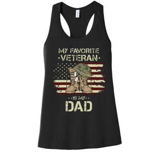 Father Veterans Day My Favorite Veteran Is My Dad For Women's Racerback Tank