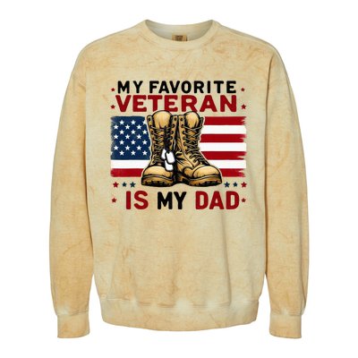 Father Veterans Day My Favorite Veteran Is My Dad For Colorblast Crewneck Sweatshirt