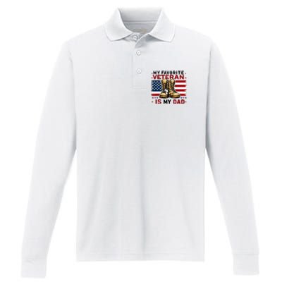 Father Veterans Day My Favorite Veteran Is My Dad For Performance Long Sleeve Polo