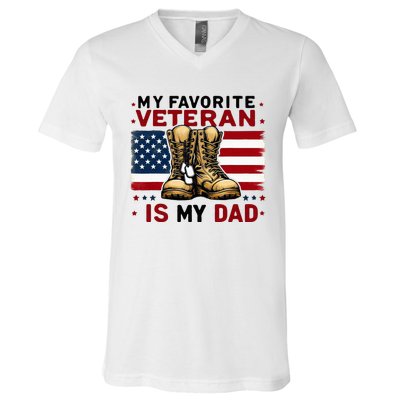 Father Veterans Day My Favorite Veteran Is My Dad For V-Neck T-Shirt