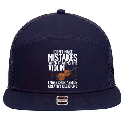 Funny Violin Design Orchestra Violin Player 7 Panel Mesh Trucker Snapback Hat