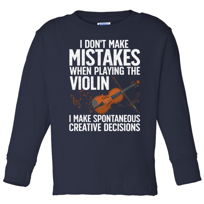 Funny Violin Design Orchestra Violin Player Toddler Long Sleeve Shirt